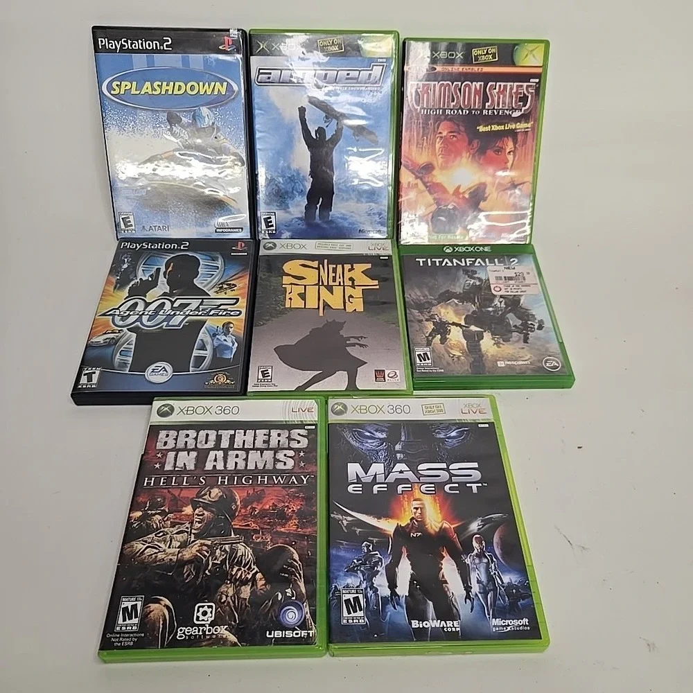 Playstation 2, Xbox 360 Game Lot Bond 007, Masd Effect, Tinfall And‎ More